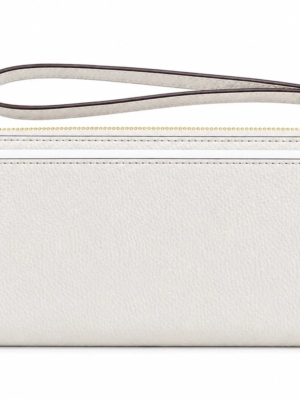 NWT KATE SPADE Wristlet Wallet Clutch Organizer Stone Gray Gold Zip Flawed